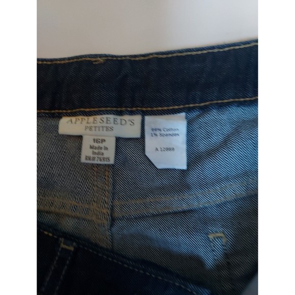 NWOT Ladies Appleseeds Petite Dark Wash Straight High Rise Jeans Size 16P - Picture 3 of 9